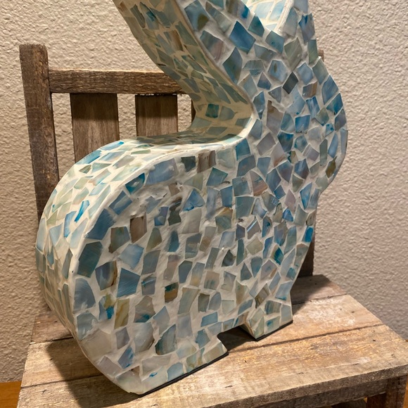 Blue Mosaic Tile Bunny Rabbit Decor, Easter Mosaic Bunny Decor, Easter Decor - Picture 5 of 12